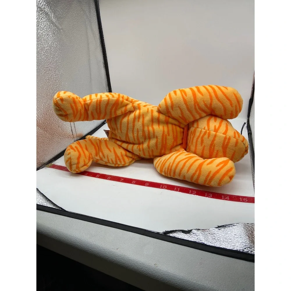 Ty Pillow Pals Purr the Cat 1996 Orange Tiger Stripes & Bow